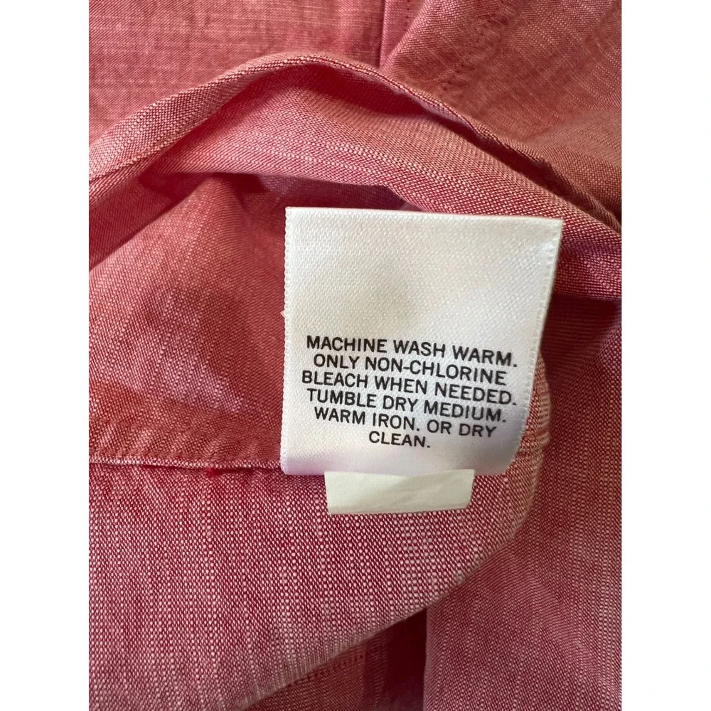Banana Republic Mens XL Red Short Sleeve Cotton Button Down Shirt NWT